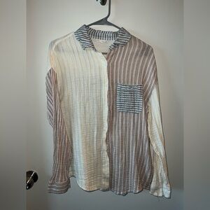 Aeropostale Multi Striped Gauze Blouse